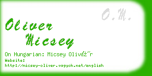 oliver micsey business card